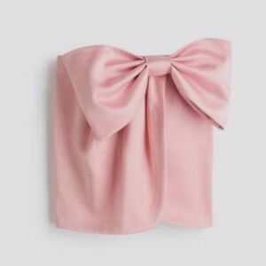 H&M Pink Satin Bow skirt NEW size 8
